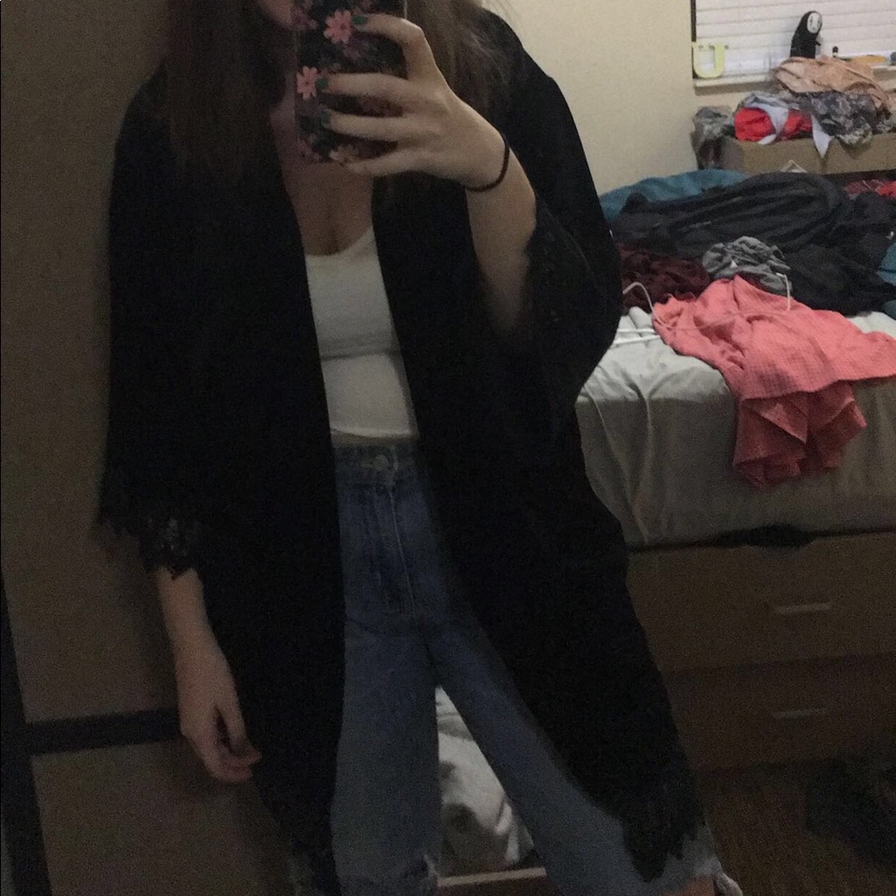 Black Crushed Velvet Overcoat